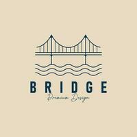 brug logo lijn kunst minimalistische ontwerp sjabloon, icoon vector illustratie ontwerp