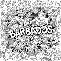 Barbados hand- getrokken tekenfilm tekening illustratie. grappig lokaal ontwerp. vector