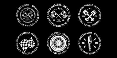 motorfiets racing badges club emblemen t-shirt ontwerp retro racing typografie grafiek vector