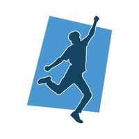 silhouet van een mannetje danser in actie houding. silhouet van een slank Mens in dansen houding. vector