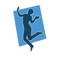 silhouet van een vrouw danser in actie houding. silhouet van een slank vrouw in dansen houding. vector