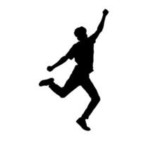 silhouet van een mannetje danser in actie houding. silhouet van een slank Mens in dansen houding. vector