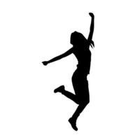 silhouet van een vrouw danser in actie houding. silhouet van een slank vrouw in dansen houding. vector