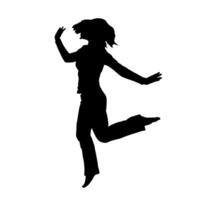 silhouet van een vrouw danser in actie houding. silhouet van een slank vrouw in dansen houding. vector