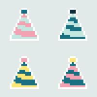 pixel partij hoeden vector illustratie
