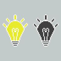 pixel licht lamp icoon vector illustratie