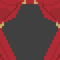 een pixel stijl beeld van een rood gordijn vector
