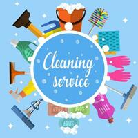 schoonmaak service vlakke afbeelding vector