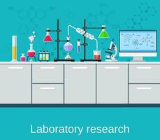 chemisch laboratorium wetenschap en technologie vector