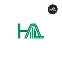 brief hal monogram logo ontwerp met lijnen vector
