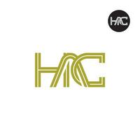 brief hac monogram logo ontwerp met lijnen vector