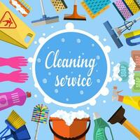 schoonmaak service vlakke afbeelding vector