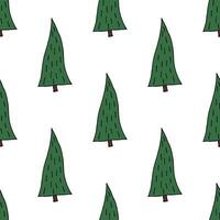 naadloos patroon met meetkundig minimaal Scandinavisch Kerstmis boom tekening voor decoratief afdrukken, omhulsel papier, groet kaarten en kleding stof vector