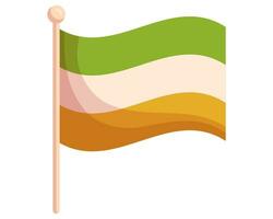 st. patricks dag vlag in groente, wit en oranje kleuren vector