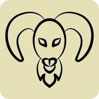 icoon ram. verwant naar horoscoop symbool. hand- getrokken stijl. gemakkelijk ontwerp bewerkbaar. gemakkelijk illustratie vector