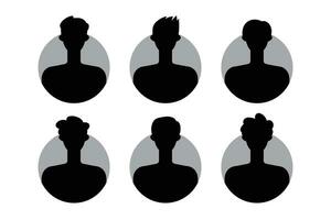 silhouet van een Mens en vrouw met verschillend kapsels. vector illustratie.