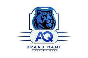 aq tijger logo blauw ontwerp. vector logo ontwerp voor bedrijf.