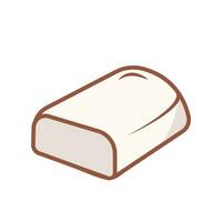 gestoomd wit mantou of mantau dimsum zacht brood vector icoon geschetst geïsoleerd Aan duidelijk horizontaal wit achtergrond. gemakkelijk vlak minimalistische Chinese voedsel dimsum tekening met tekenfilm kunst stijl.