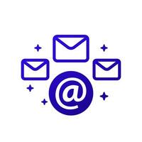 e-mail campagne icoon voor apps en web vector