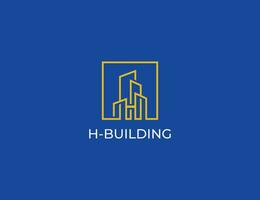 eerste brief h gebouw echt landgoed logo concept symbool teken icoon element ontwerp. makelaar, huis, hypotheek, huis logo. vector illustratie sjabloon