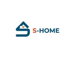 eerste brief s huis echt landgoed logo concept symbool teken icoon element ontwerp. hypotheek, makelaar, huis logo. vector illustratie sjabloon