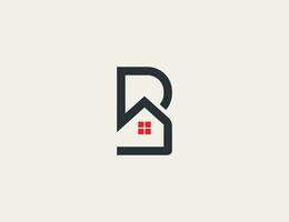 eerste brief b huis echt landgoed logo concept symbool teken icoon element ontwerp. hypotheek, makelaar, huis logo. vector illustratie sjabloon