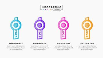 vector bedrijf tijdlijn infographic ontwerp sjabloon met 4 stappen of opties