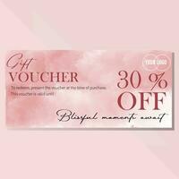 roze waterverf ontwerp sjabloon tegoedbon coupon korting fit voor spa geschenk tegoedbon vector