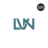 brief lvn monogram logo ontwerp met lijnen vector