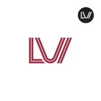 brief lvi monogram logo ontwerp met lijnen vector