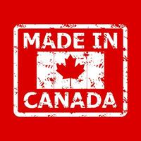 gemaakt in Canada stempel. gefabriceerd rubber zegel textuur. vector Product canadees, insigne vervaardiging rubber postzegel illustratie