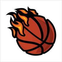 basketbal vector met brand voor afdrukken, basketbal icoon, basketbal vector illustratie