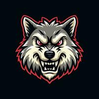 wolf hoofd mascotte logo sjabloon vector