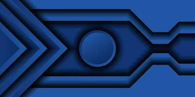 abstract donker blauw papier en overlappen driehoek cirkel dimensie modern website banier ontwerp vector achtergrond