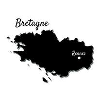 kaart van breton Rennes gevulde in zwart. Frankrijk vector illustratie