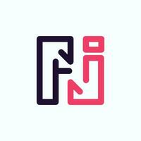 brief fj logo sjabloon met modern concept en bedrijf premie vector