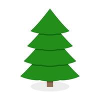 Kerstmis groen boom geïsoleerd Aan wit achtergrond. symbool vector viering traditioneel Kerstmis en nieuw jaar, pijnboom groenblijvend Kerstmis minimalistisch stijl illustratie