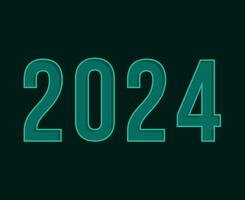 gelukkig nieuw jaar 2024 abstract groen grafisch ontwerp vector logo symbool illustratie met zwart achtergrond