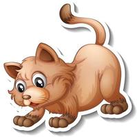 kleine kat dieren cartoon sticker vector