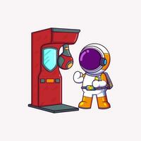 schattig astronaut ponsen zak attractie. wetenschap sport icoon concept vector