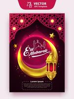 eid mubarak - eid al adha al fitr poster sjabloon ontwerp vector