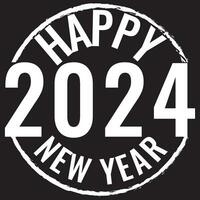 gelukkig nieuw jaar 2024 t-shirt ontwerp vector