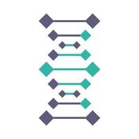 dna-kettingen violet en turkoois kleurpictogram vector