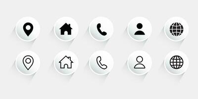 contact ons icoon stel.contact en communicatie iconen.set van communicatie icoon. vector