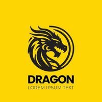 draak vector icoon illustratie ontwerp logo sjabloon, draak silhouet, draak embleem