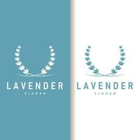 lavendel logo elegant Purper bloem fabriek illustratie bloemen ornament ontwerp vector