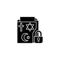 religieuze overtuigingen informatie zwarte glyph icon vector