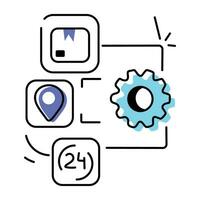 scm en logistiek tekening icoon vector