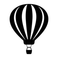 vector illustratie. silhouet van heet lucht ballon. lucht vervoer voor reizen. geïsoleerd Aan wit en grijs achtergrond.