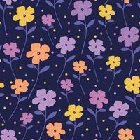 minimaal retro stoutmoedig bloemen patroon Aan Purper achtergrond vector